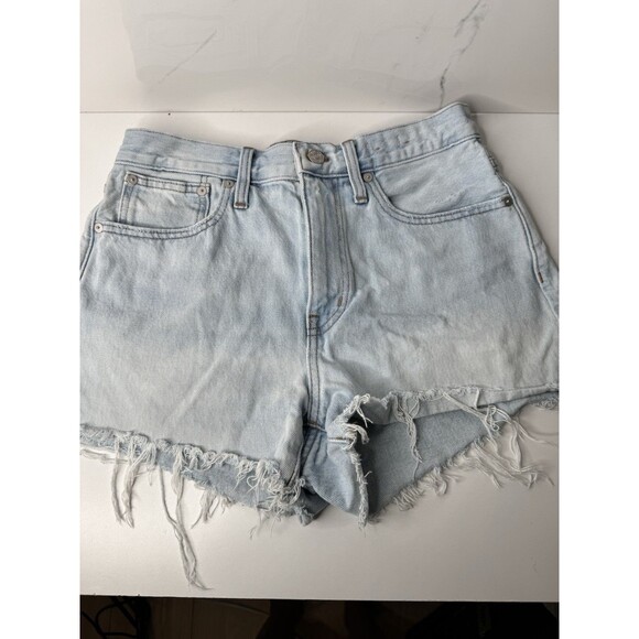 Madewell Relaxed Denim Cutoff Shorts Light Wash Women’s Size 26 Distressed - Picture 2 of 10